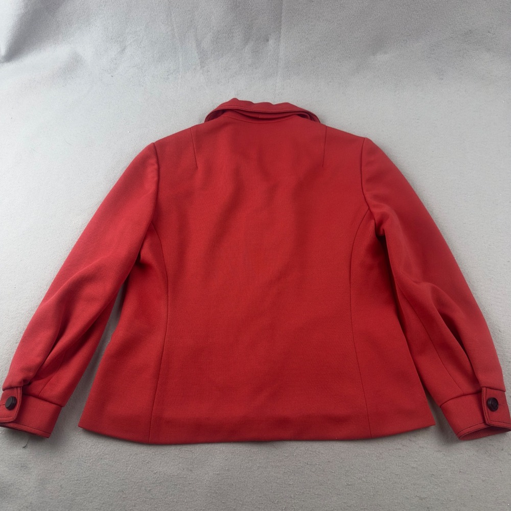 Vintage Ann Murray Red Wool Jacket Womens Cropped Button Front Lined Coat - Picture 4 of 16